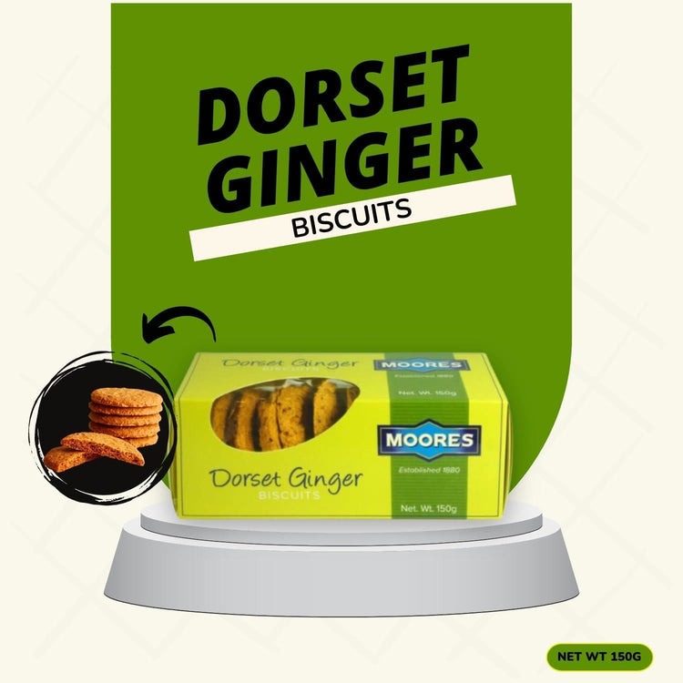 Moores Dorset Ginger Biscuit Rich and Authentic Classic Buttery Delight 150g X 2