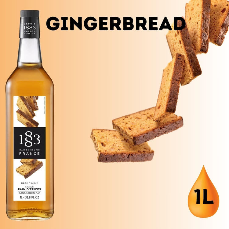 1883 Maison Routin Premium Gingerbread 1L Syrup Home Cocktail Making