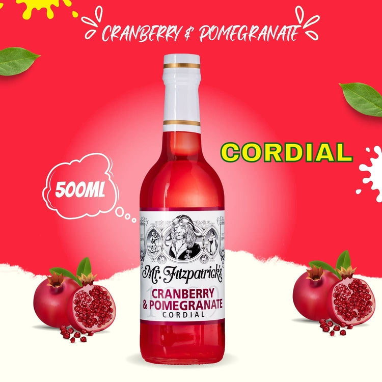 Mr Fitzpatricks Summer Drink Cranberry & Pomegranate Cordial Bottle 500ml X 3