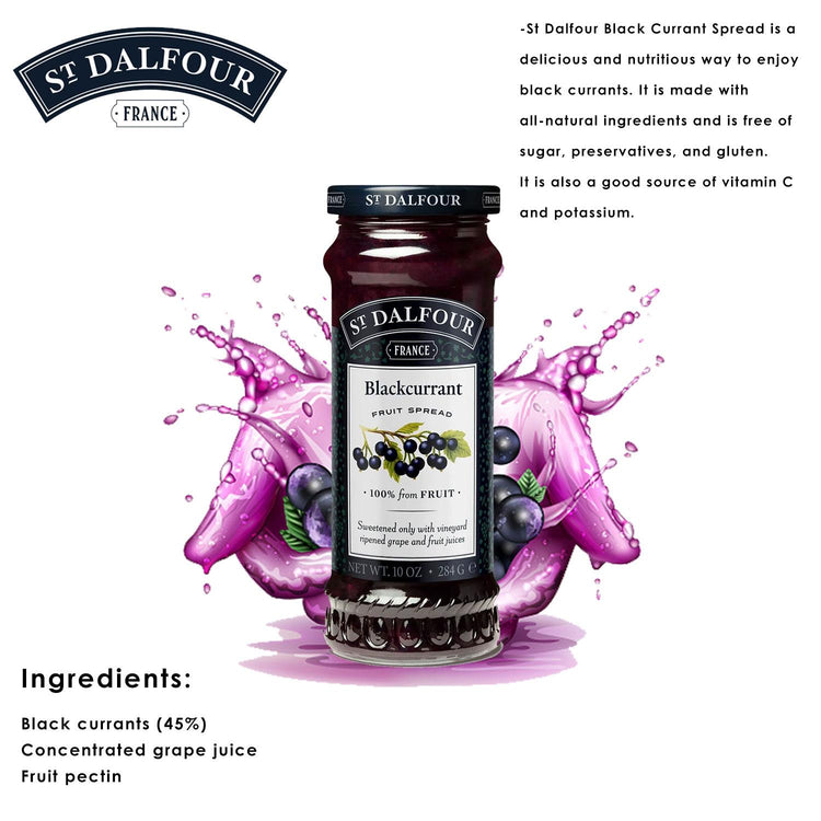 St. Dalfour - France Blackcurrant Fruit Spread | Stute Raspberry Seedless Jam | Mrs Darlingtons Blackberry & Apple Jam | Hartley's Assorted & Nutella Spread Portions | Walkers Biscuits - Gift Hamper