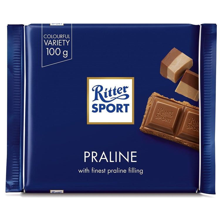 Ritter Sport Praline Chocolate 100g Finesh Praline Filling Milk Choco Pack of 4