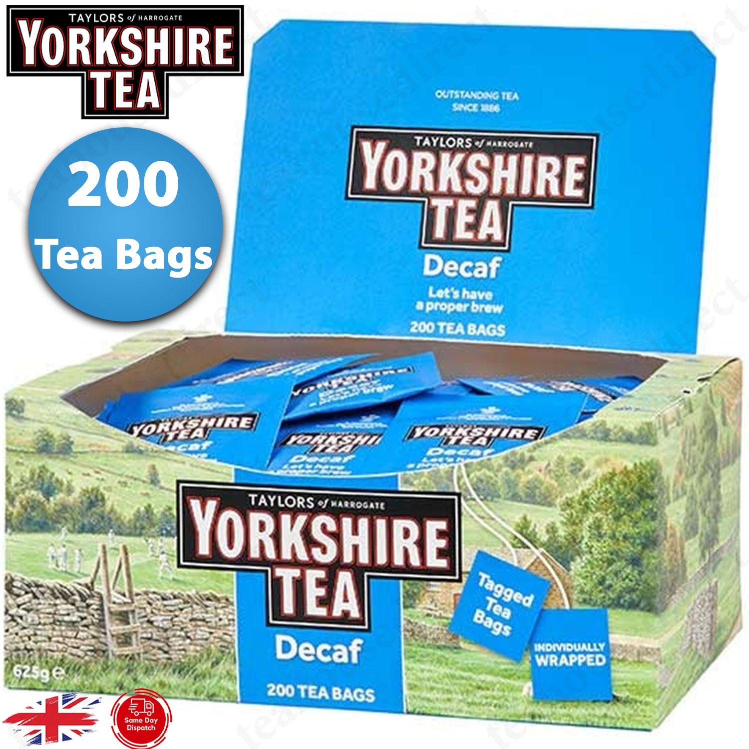 Yorkshire Tea Sachets - Individual Foiled Enveloped Tagged Tea Bag - Box Of  200