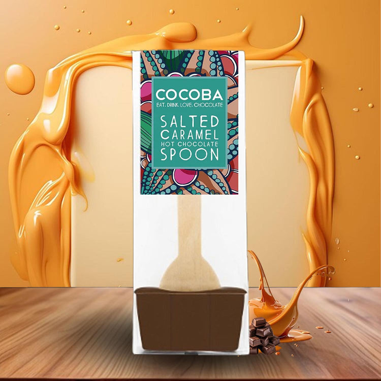 Cocoba Chocolate Salted Caramel Hot Chocolate Spoon Eat Drink Love Pack of 5