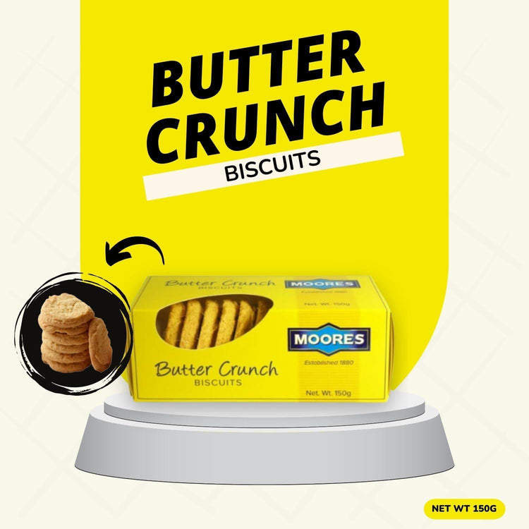 Moores Butter Crunch Biscuit Rich & Authentic Classic Buttery Delight 150g X 6