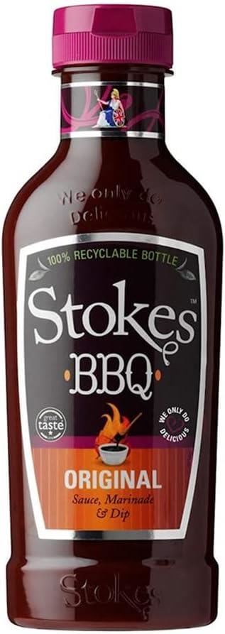 Stokes Original Barbecue Sauce Squeezy Sweet, Thick & Smoky Gluten Free 510g X 5