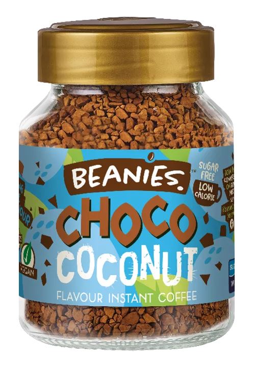 Beanies Choco Coconut Flavours Instant Coffee 50g Low Calorie-Sugar Free 6 Packs