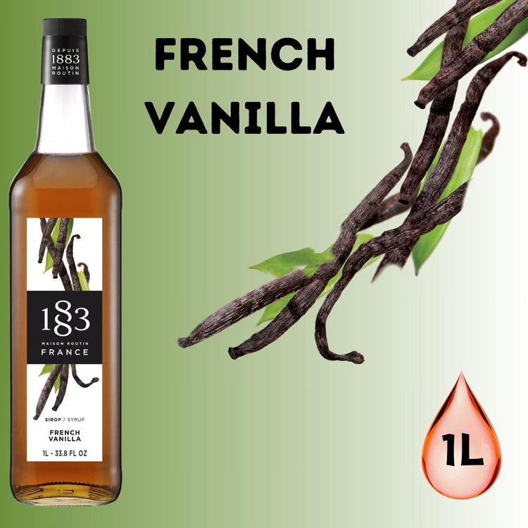 1883 Maison Routin Premium French Vanilla 1Ltr Syrup Pack of 2