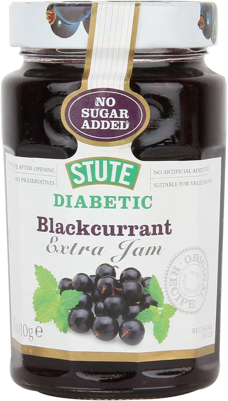 (12 Pack) - Stute - Diabetic Blackcurrant Jam | 430g | 12 Pack Bundle