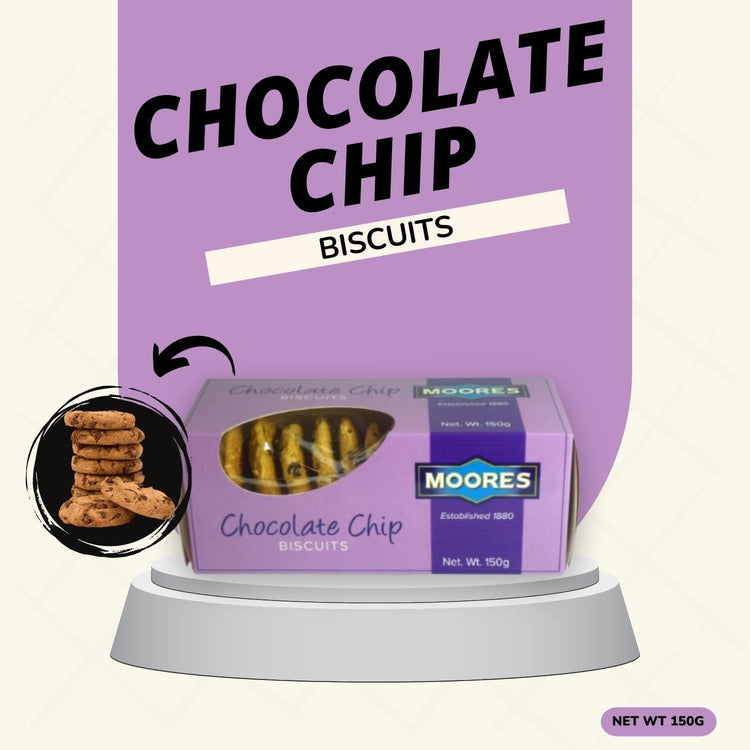 Moores Chocolate Chip Biscuit Rich & Authentic Classic Buttery Delight 150g X 2