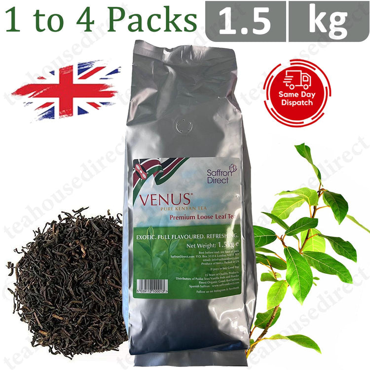 Venus Finest Quality Pure Kenyan Loose Leaf Black Tea 1.5Kg - 1 to 4 Packs
