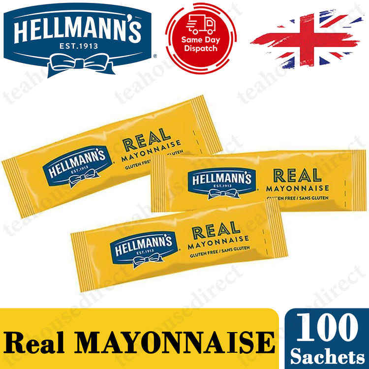 100 x Hellmann's Mayonnaise Mayo Sauce Individual 10ml Sachets