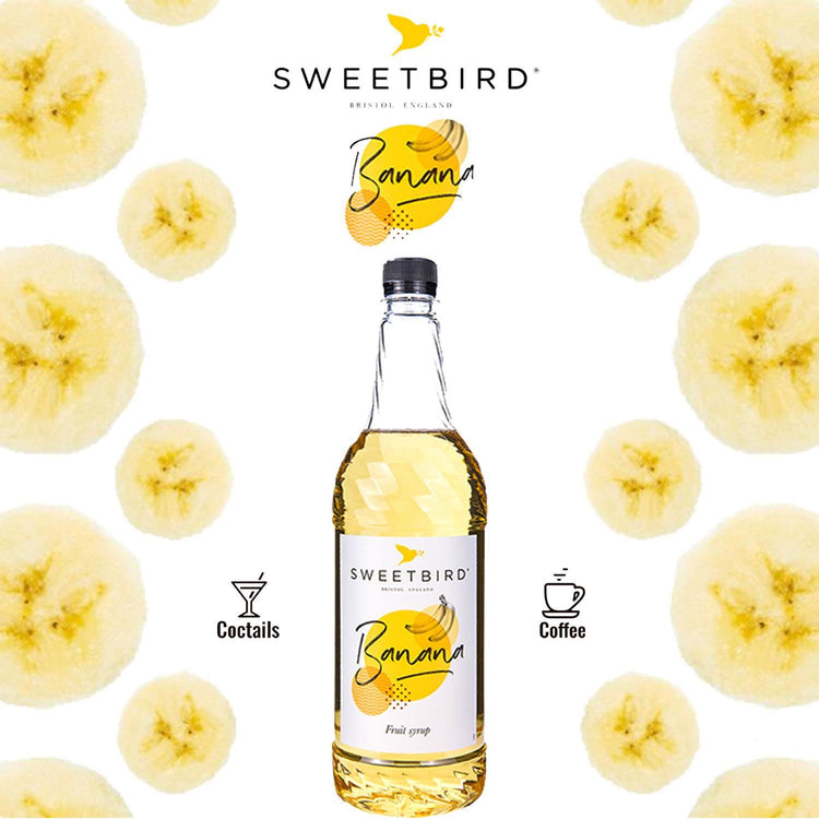 Sweetbird Banana Syrup 1 Lte Tropical Scent & Creamy Taste Vegan Syrup Pack of 6