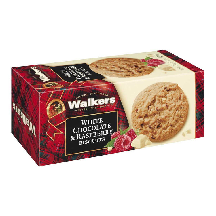 Walkers White Chocolate and Raspberry Biscuits 150g Shortbread Biscuits 5 Packs