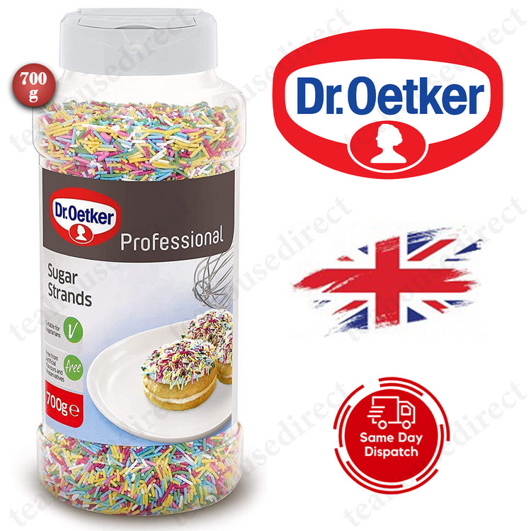 Dr. Oetker Professional Coloured Sugar Strands 700g - Pack of 1 & 6