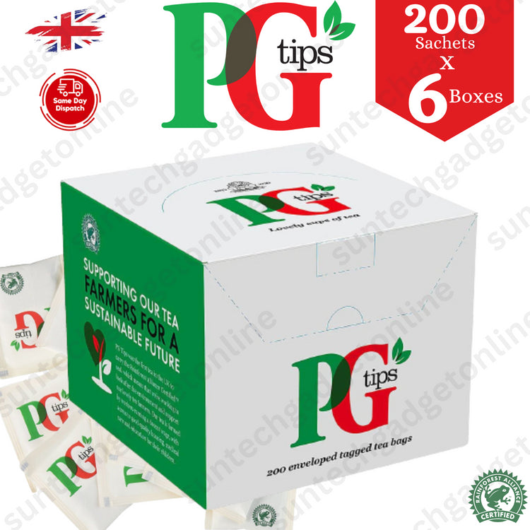 PG Tips Tea Bags Sachets - Individual Tagged Tea Bags - 100% Black Tea[1200]