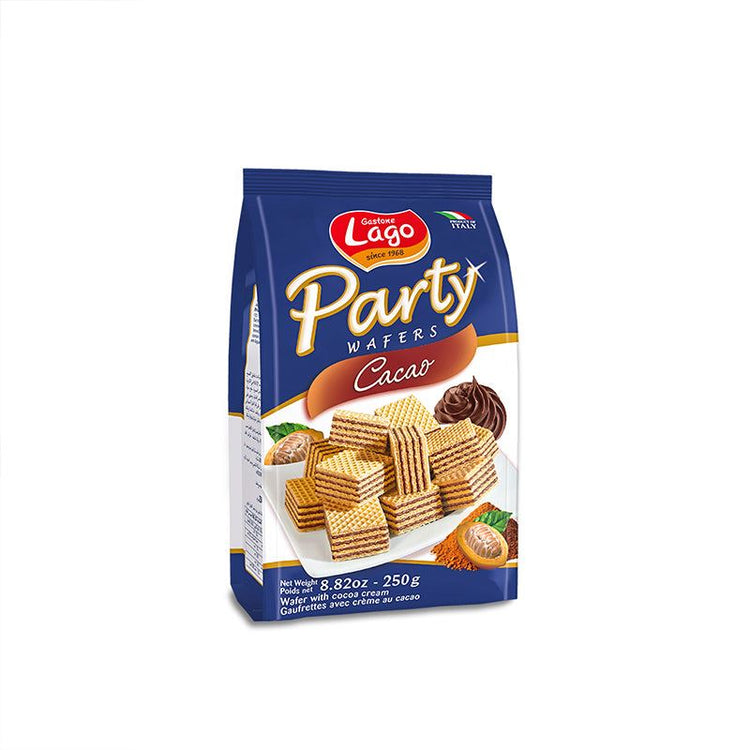 Lago Party Wafers Cacao 250g Wafer with Cocoa Cream Pack of 3