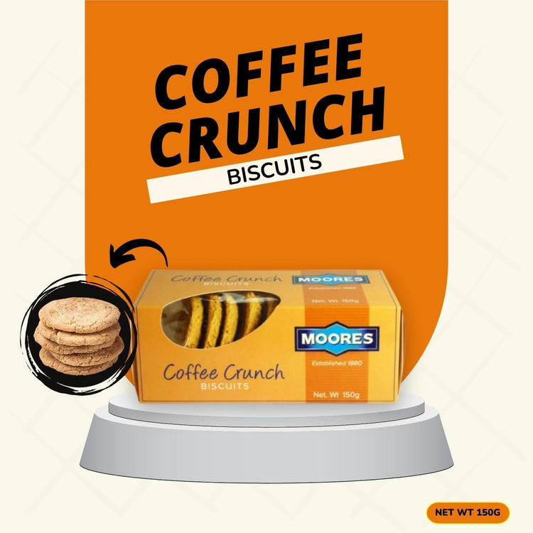 Moores Coffee Crunch Biscuit Rich & Authentic Classic Buttery Delight 150g X 6