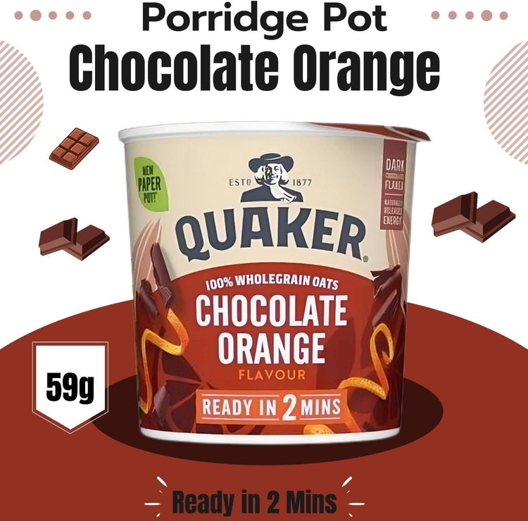 Quaker Oats Chocolate Orange Delicious Flavour & Ready in 2 Minute 59g X 2