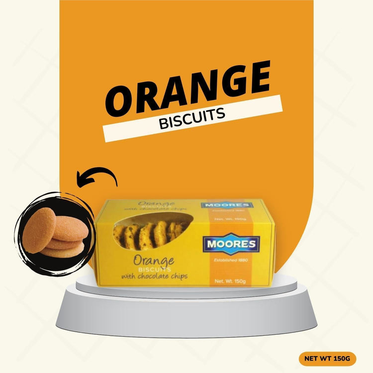 Moores Orange Biscuit Rich and Authentic Flavor Classic Buttery Delight 150g X 6