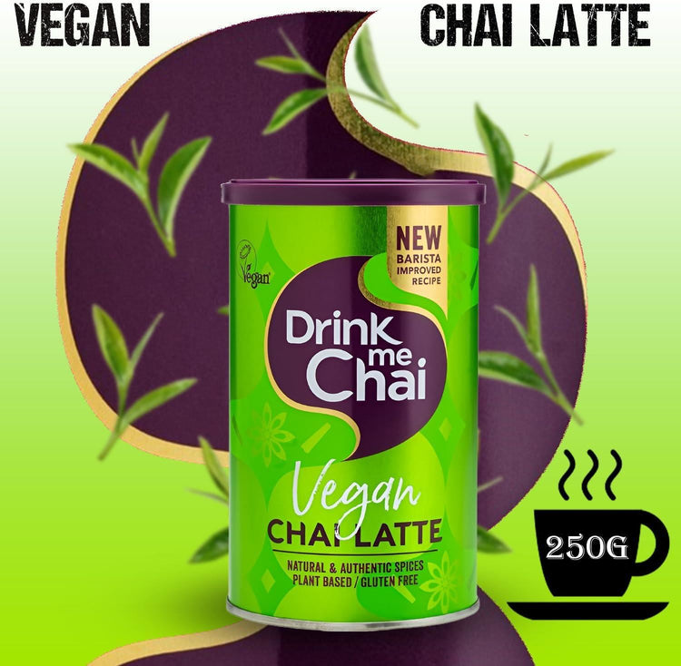 Drink Me Chai Vegan Chai Latte Natural and Authentic Spices Gluten Free 250g X 3