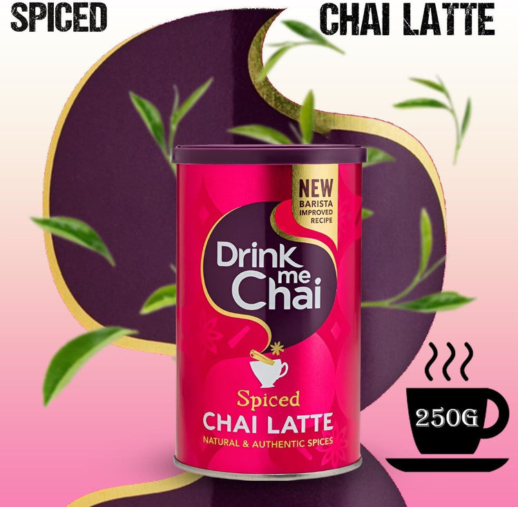 Drink Me Chai Spiced Chai Latte Natural & Authentic Spices Gluten Free 250g X 2