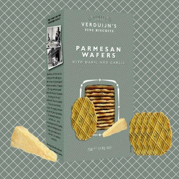 Verduijin Parmesan Wafers with Basil & Garlic Cheese Dips Savory & Sweet 75g X 6