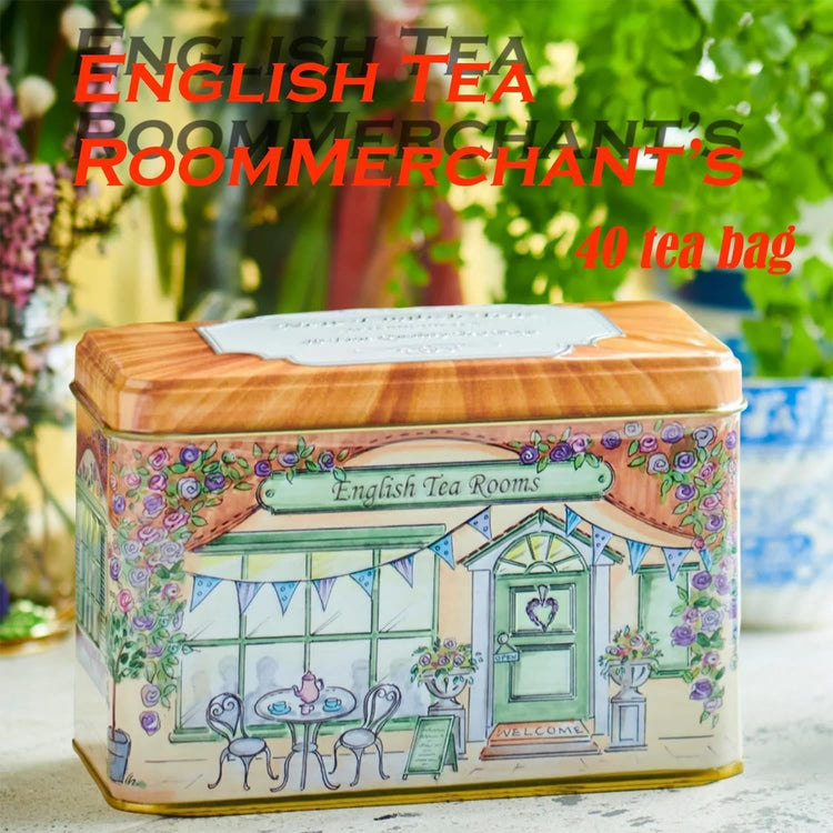 English Party Classic, Vintage Red Tea Tin with 40 English Breakfast Teabags X 3