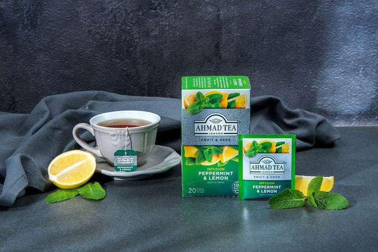 Ahmad Tea Peppermint and Lemon Herbal infusion Tea 40 Teabags