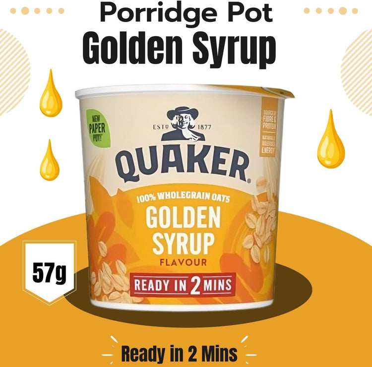 Quaker Oats Golden Syrup Delicious Natural Flavour and Ready in 2 Minute 57g X 6