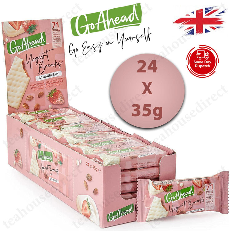Go Ahead Yogurt Breaks Strawberry Biscuits Twin Pack, 35 g - Pack of 24