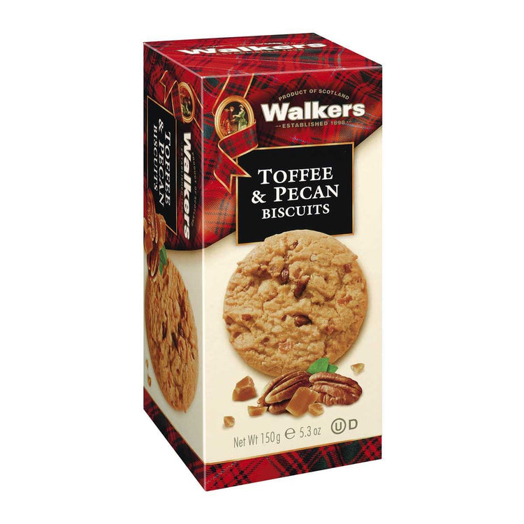 Walkers Toffee and Pecan Biscuits 150g Shortbread Biscuits Pack of 8