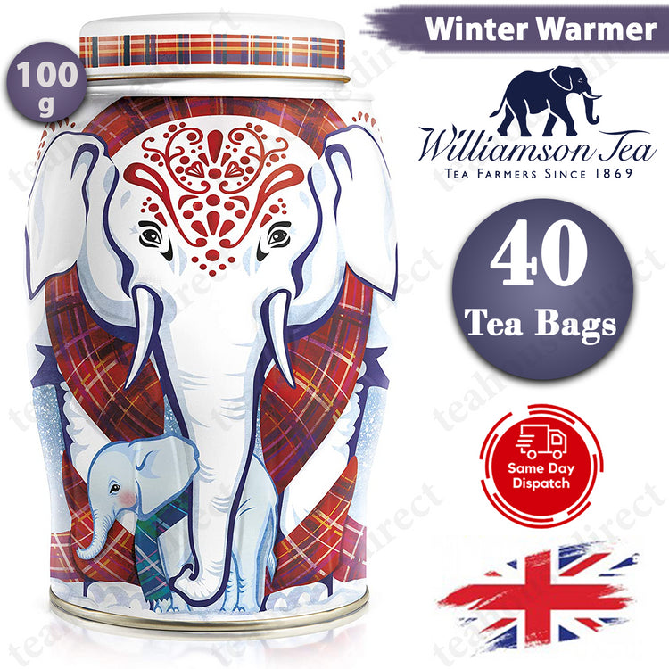 Williamson Winter Warmer Elephant Caddy Limited Edition Festive TeaBags- 40x100g