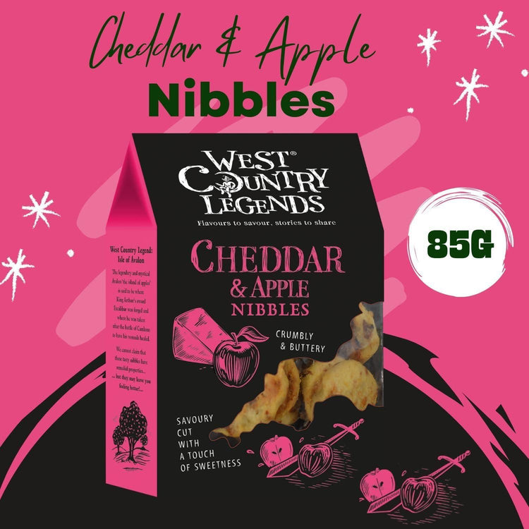 West Country Legends Cheddar & Apple Nibbles Crumbly & Buttery, Savoury 85g X 4