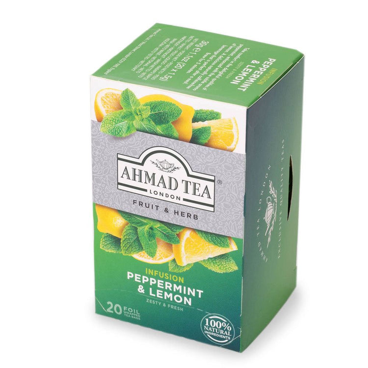 Ahmad Tea Peppermint and Lemon Herbal infusion Tea 100 Teabags