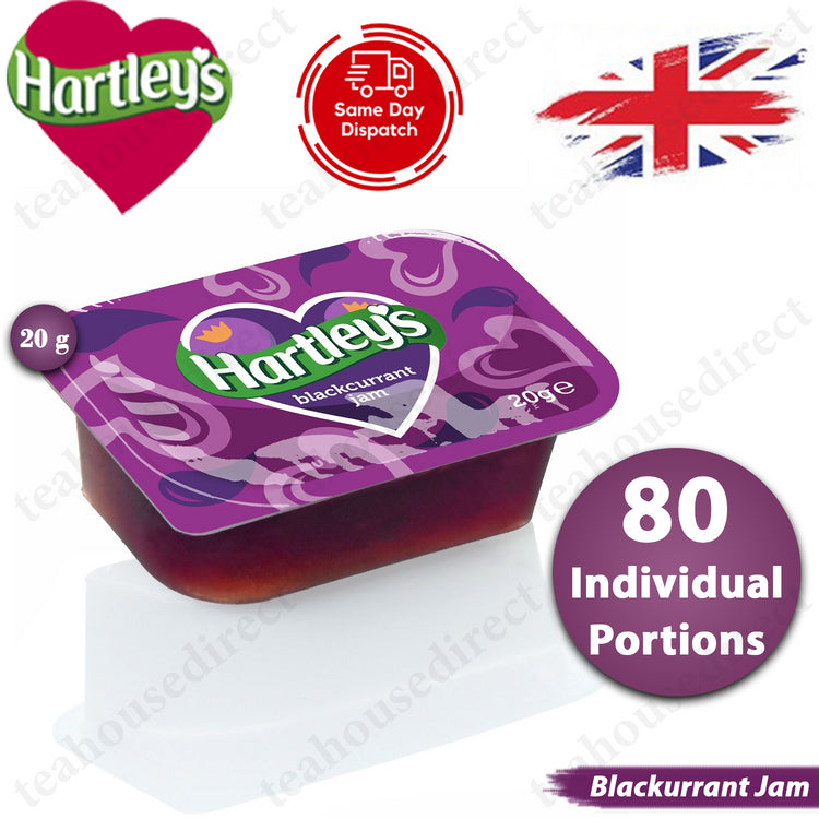 Hartleys Fruit Jam 20g Individual Blackcurrant Flavour Jam - 20 to 100 Packs