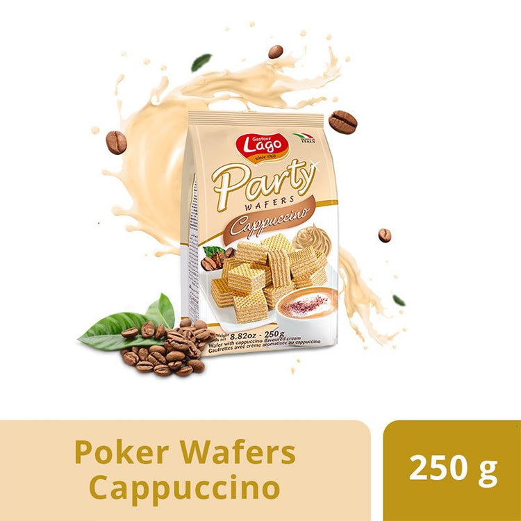 Lago Party Wafers Cappuccino 250g Wafer with Cappuccino Flavoured Cream 2 Packs