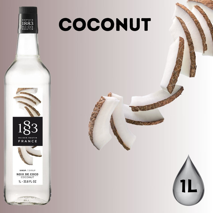 1883 Maison Routin Premium Coconut 1Ltr Syrup Pack of 2