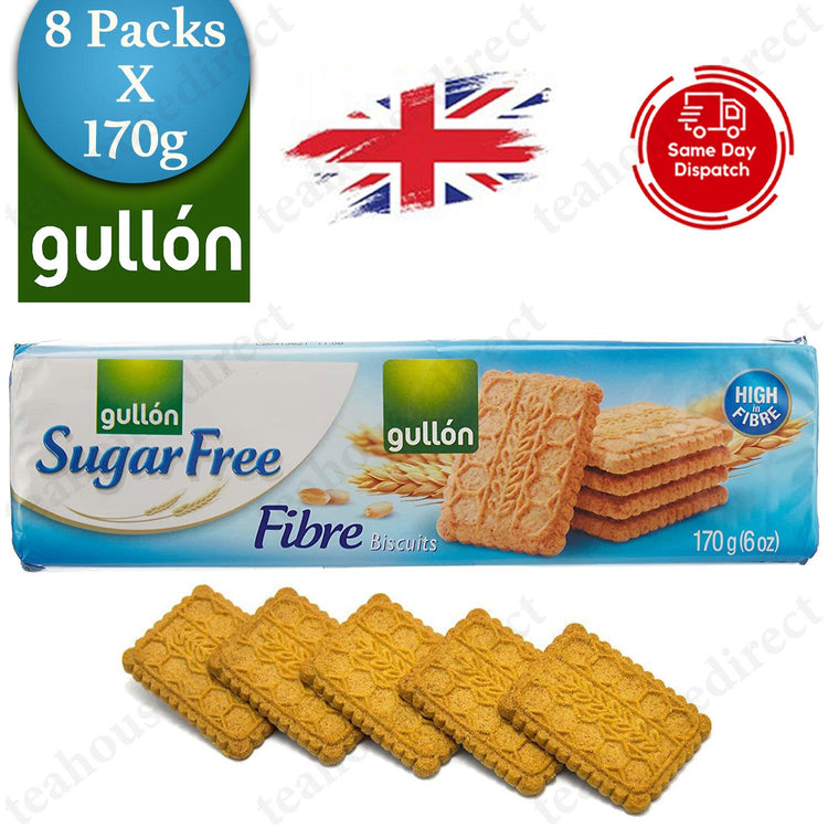 Gullon Sugar Free Fibre Biscuits 170g - 8 Pack