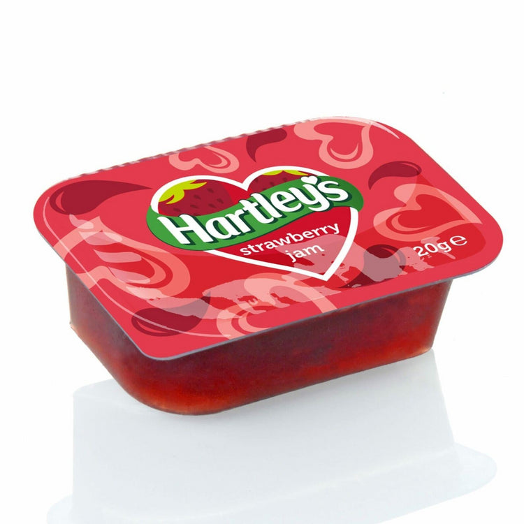 100 x Hartleys Strawberry Flavour Jam Case - 20g Individual Portions