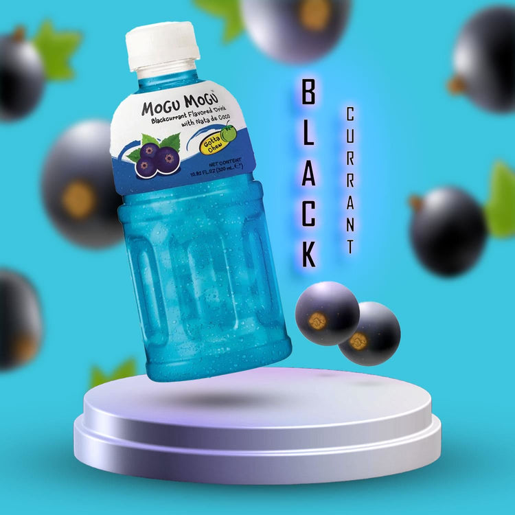 Mogu Mogu BlackCurrant Juice Flavor with Nata de Coco Delicious Taste 320ml X 5