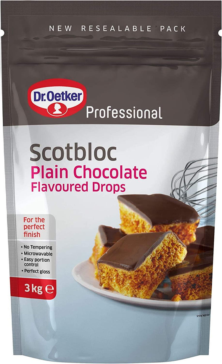 Dr. Oetker Scotbloc Plain Chocolate Drops - 1x3kg
