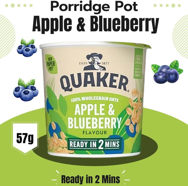 Quaker Oats Apple & Blueberry Delicious Flavour & Ready in 2 Minute 57g X 3