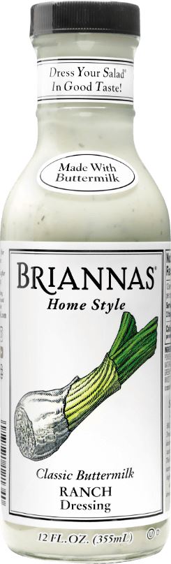 Briannas Classic Buttermilk Ranch Dressing 355ml Rich and Creamy Brimming