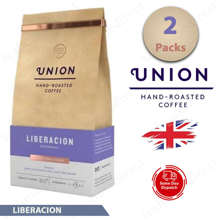 Union Hand Roasted Coffee Liberacion Guatemala Ground Coffee 200g (Pack of 2)
