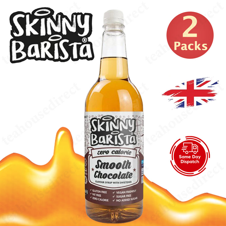 Skinny Barista Smooth Chocolate Zero Calorie Syrup Food Coffee 1 ltr Pack of 2