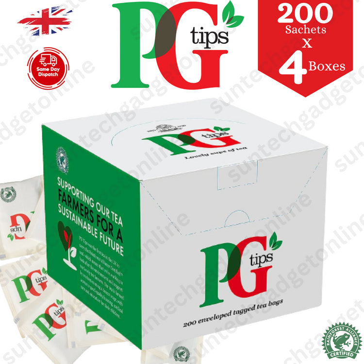 PG Tips Tea Bags Sachets - Individual Tagged Tea Bags - 100% Black Tea[800]
