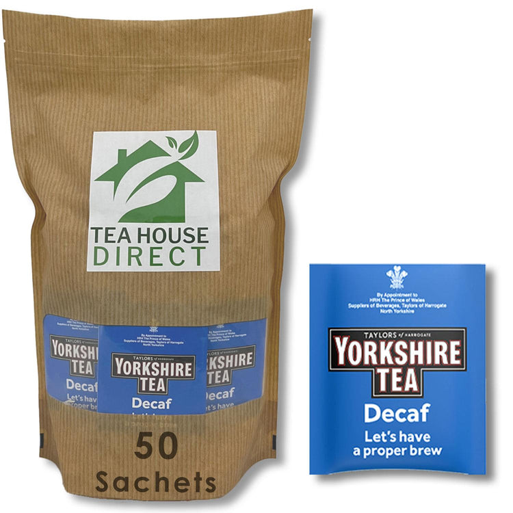 Yorkshire Tea Decaf Smooth Finish Lower Caffeine Regular Black Tea 50 Sachets