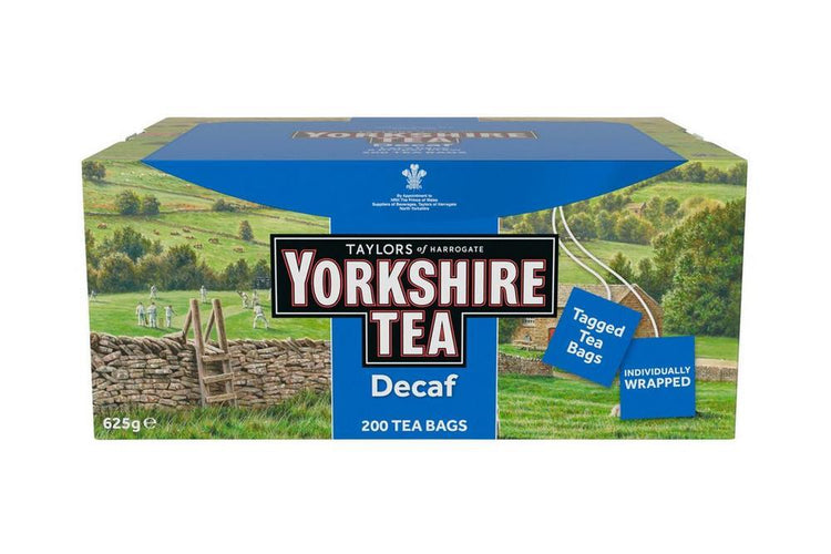 Yorkshire Decaf Tea Sachet Individual Enveloped Tagged Tea Bag - Black Tea 200