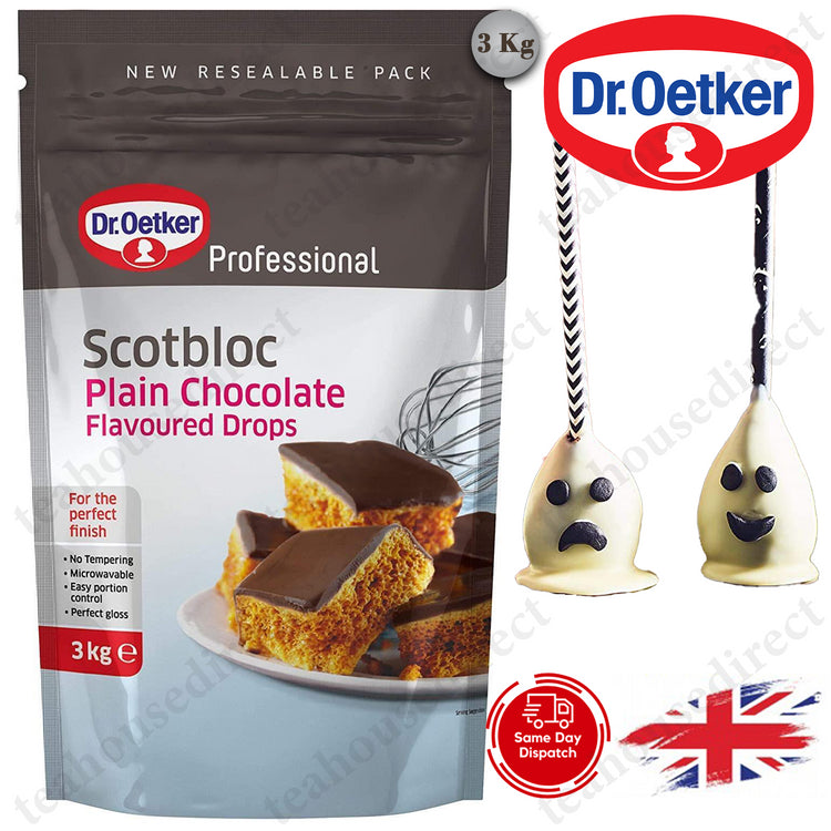 Dr. Oetker Scotbloc Plain Chocolate Drops - 1x3kg