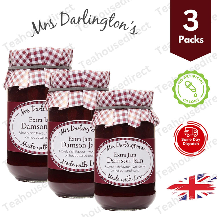 Darlingtons Damson Jam 340g, Deep and Delicious - 3 Packs